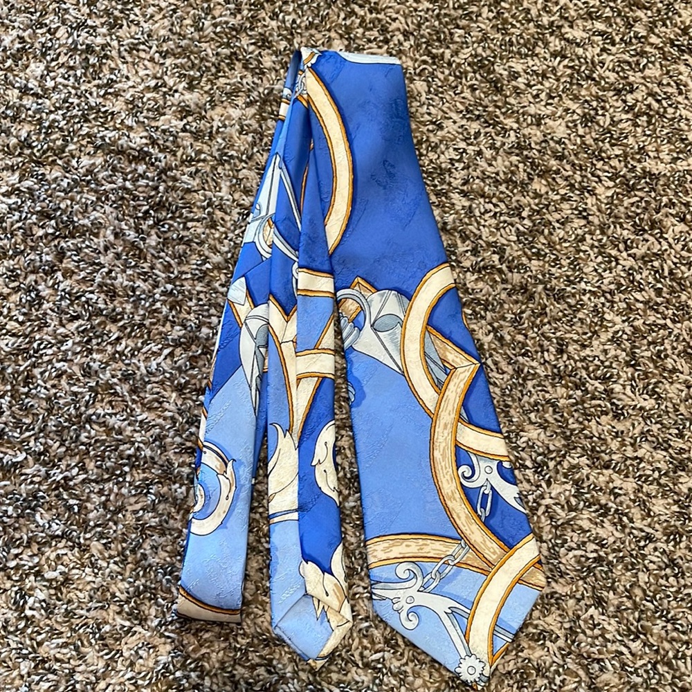 Hermes Tie Mint Blue Chain